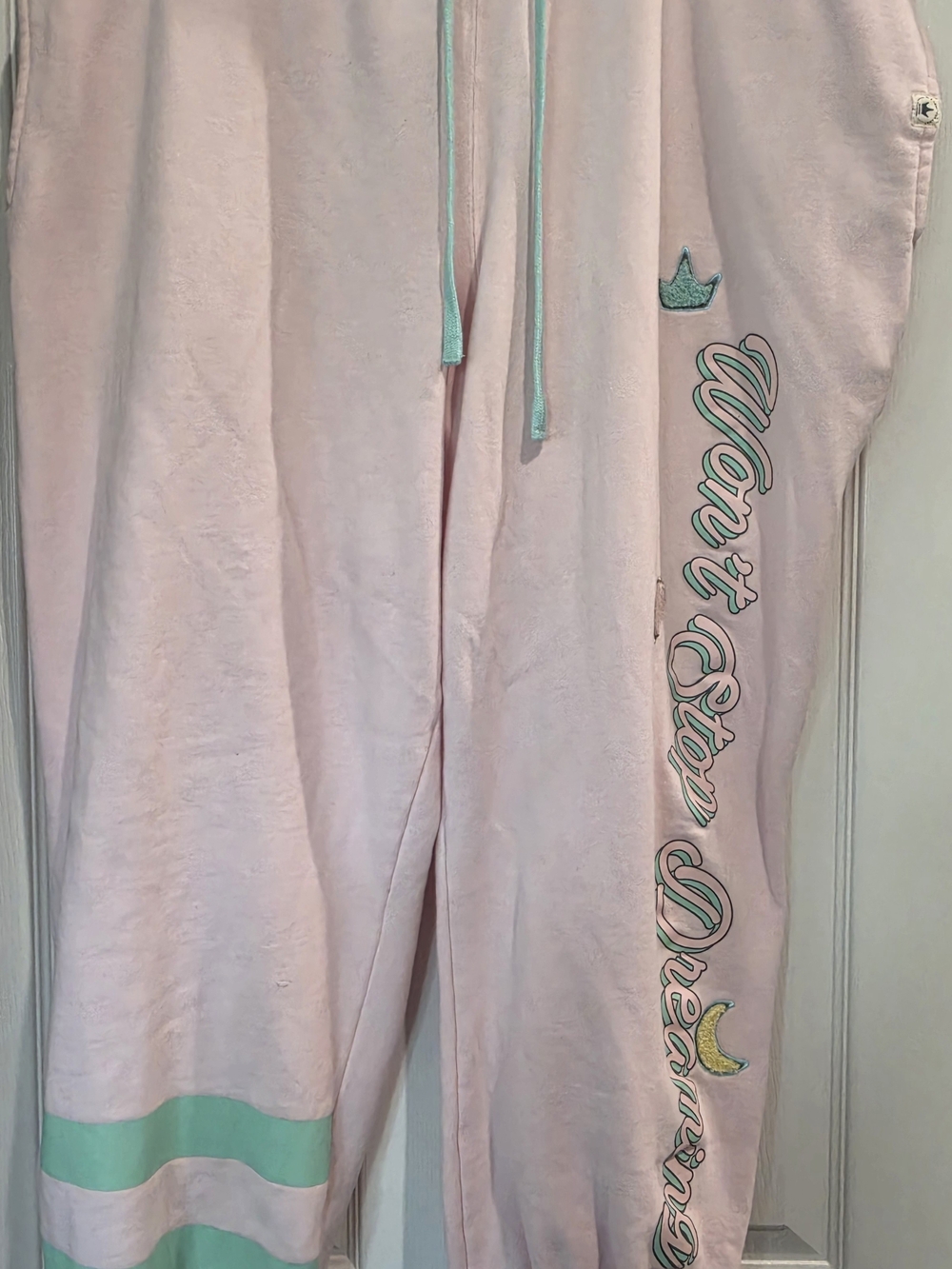 Disney Womens Pink Joggers with Mint Accents